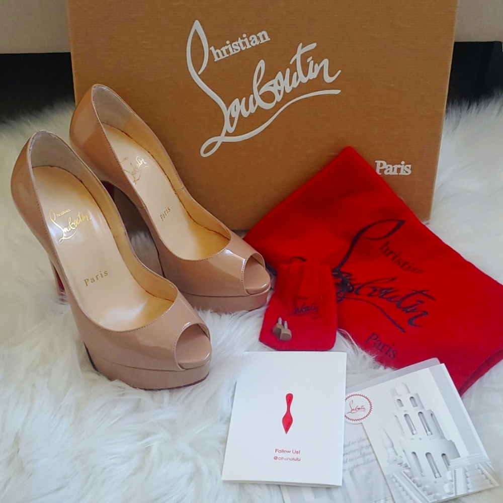 Authentic Christian Louboutin Lady peep 150mm Heels Size 34.5